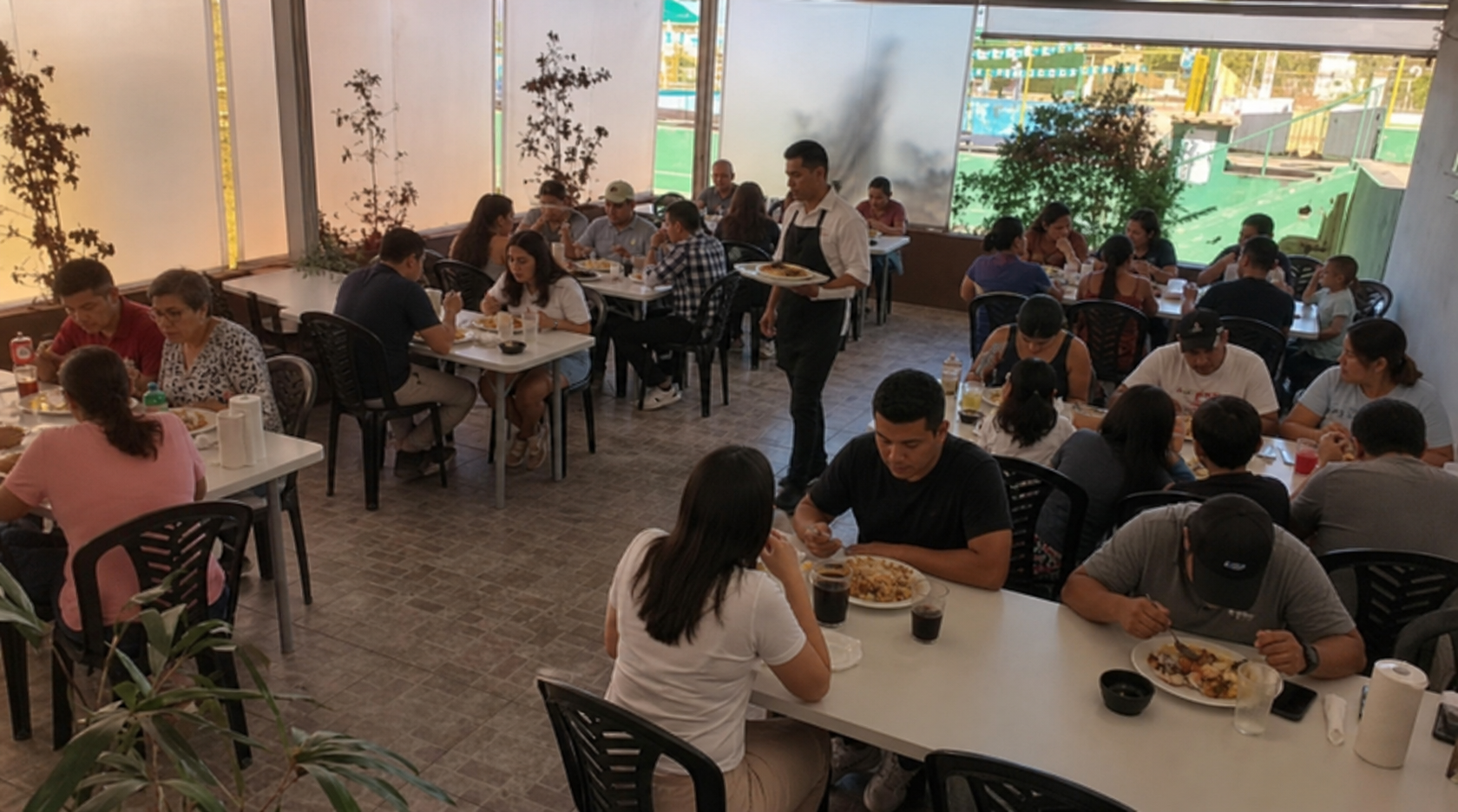 Vis&atilde;o geral do ambiente interno do Restaurante Cerrado